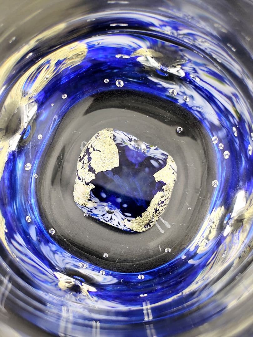未使用・サイン有り☆黒木国昭 金彩「和」タンブラー（切子、江戸切子、薩摩切子）