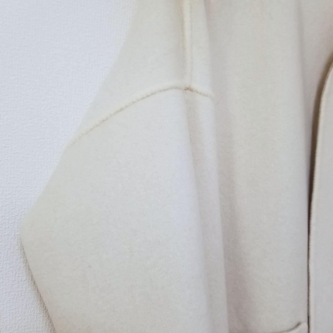 Demi-Luxe BEAMS ベルト付きリバーコート ベージュホワイト 38