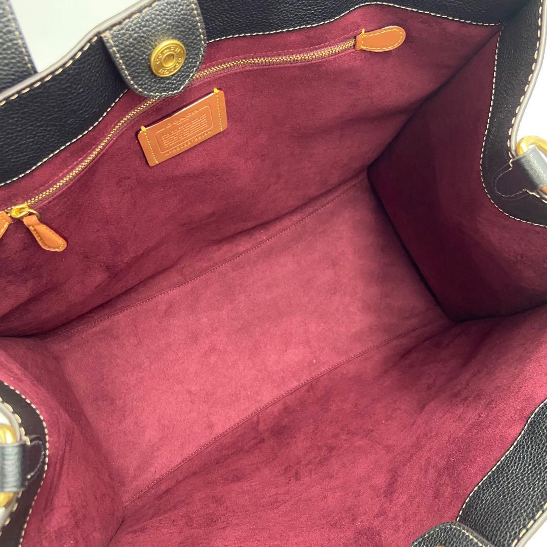 極美品✨ コーチ フィールド トート 40 ホースアンドキャリッジ 馬車柄 黒