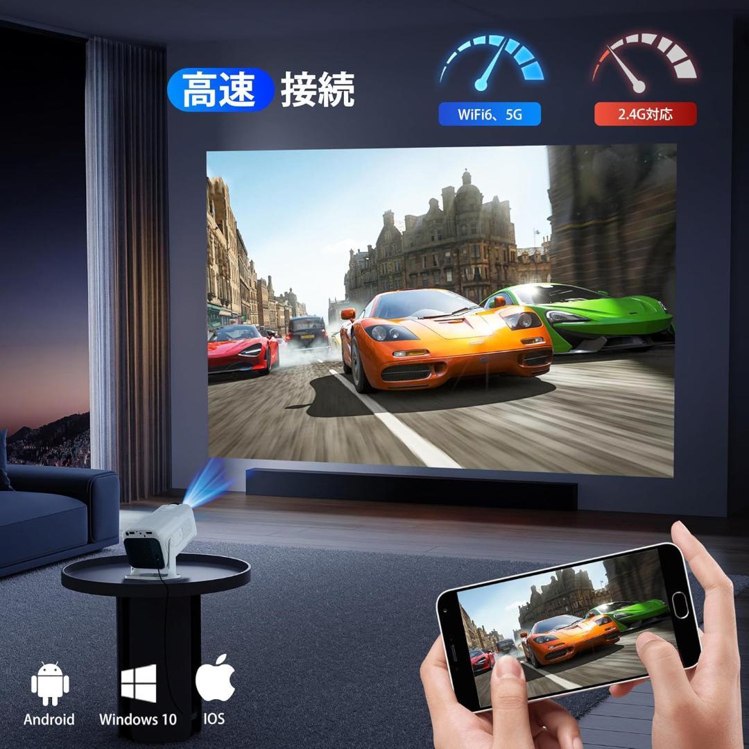 プロジェクター　Android TV搭載　12000LM　1080P　wifi6
