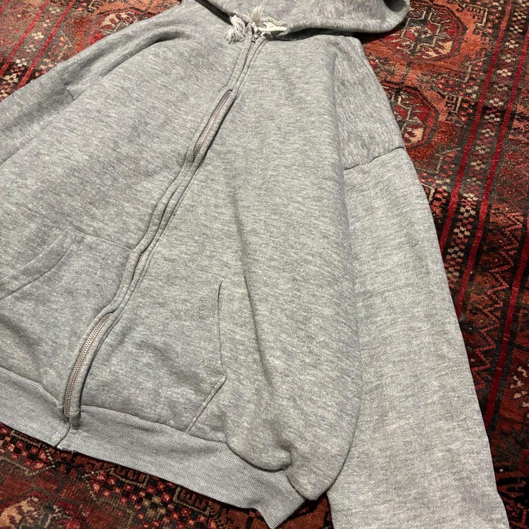 70S USA製 Healthknit 裏サーマル ジップスウェット XXL