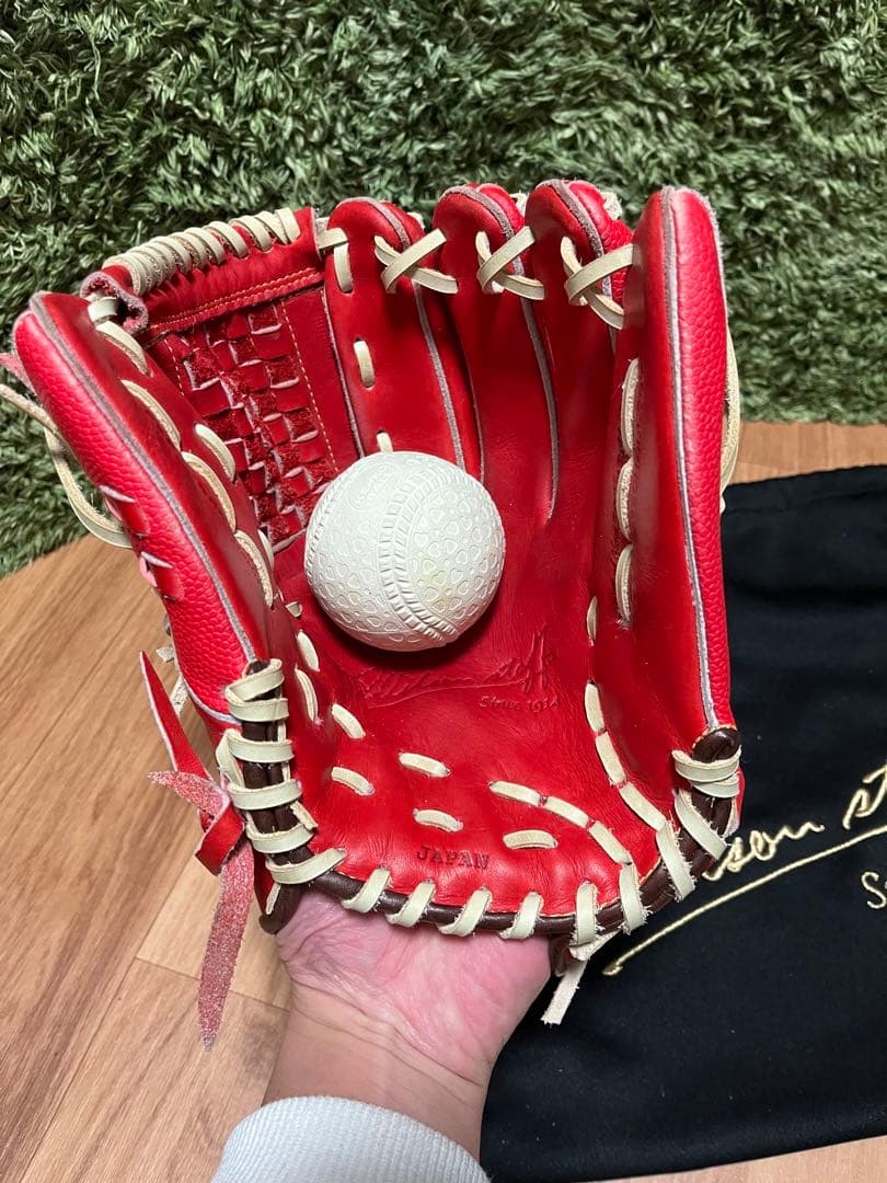 ウィルソンスタッフ デュアル 軟式投手用 DB型 スカーレットSS×Eオレンジ