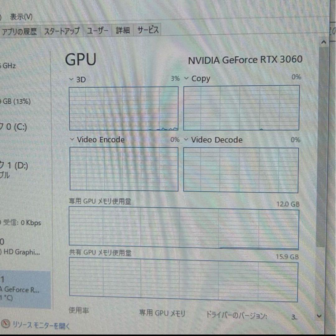 高性能 ゲーミングPC RTX3060 モンハンワイルズ快適プレイ可能！