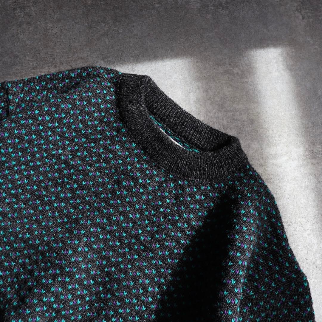 レアカラー 80s L.L. Bean エルエルビーン バーズアイ ニット L