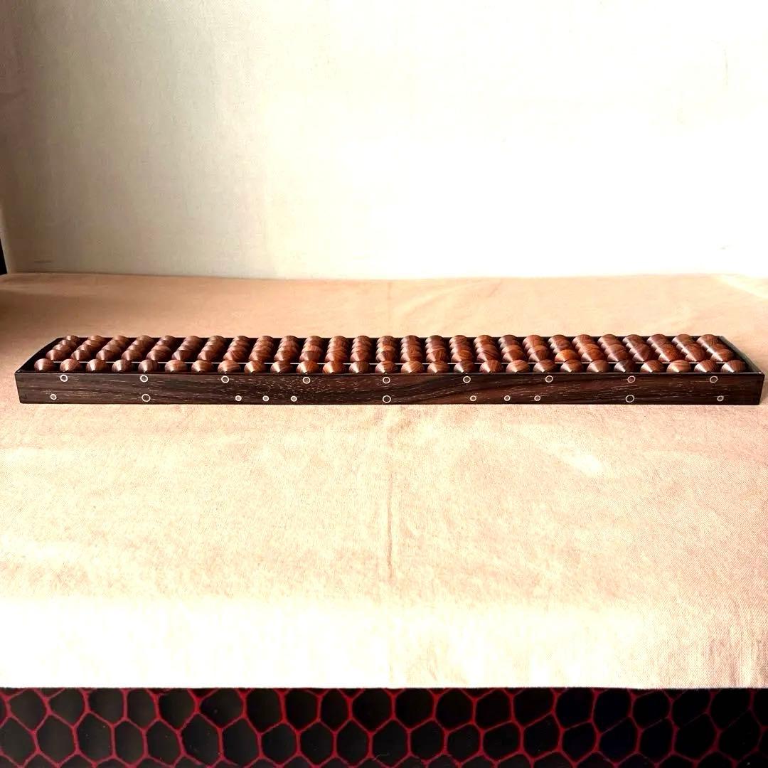 【業界の立役者 美術品級】雲州そろばん 岡田光信【最高級の梅玉 縞黒檀 27桁】