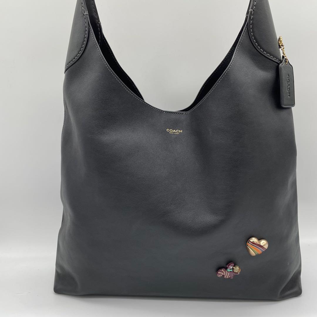 【極美品】コーチ　ブルックリン39 ワンショルダーバッグ　レザー　黒　A4可能