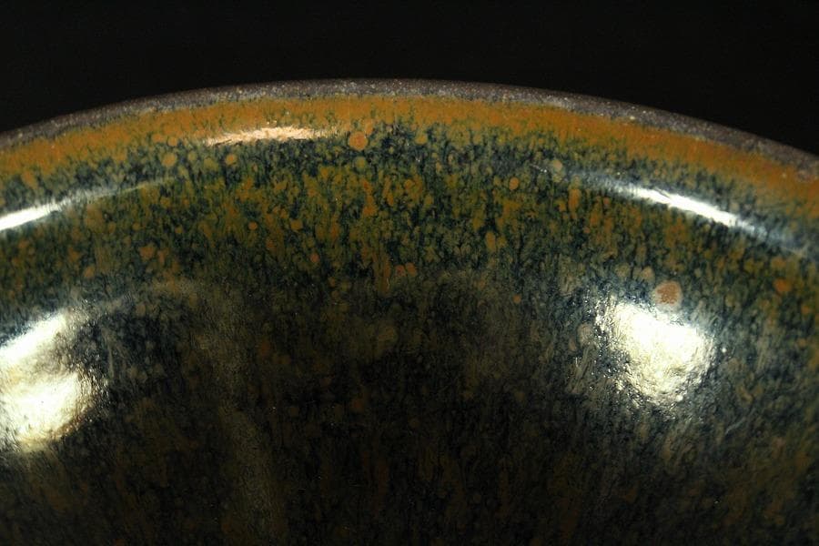 中国美術 唐物 乃木目天目 茶碗 仕服 茶道具(K-RC953)