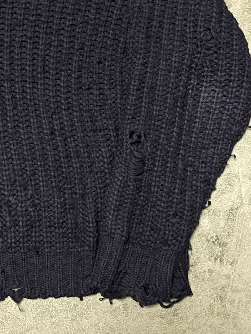 【KAMIYA】Distressed Knit Pullover Mサイズ