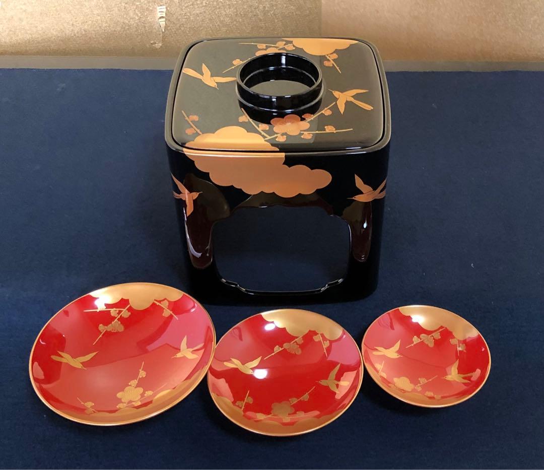 割引❗️《レ》輪島塗 蒔絵付 屠蘇器 漆光堂造 木製漆器 共箱 251110う5