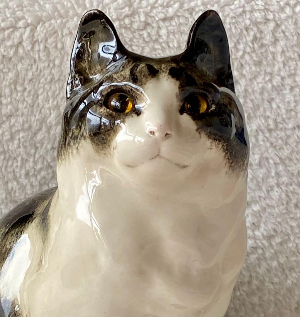 モデルNo.42 ウィンスタンレイキャット　初期作品　ハチワレ猫　貫入無し❣️