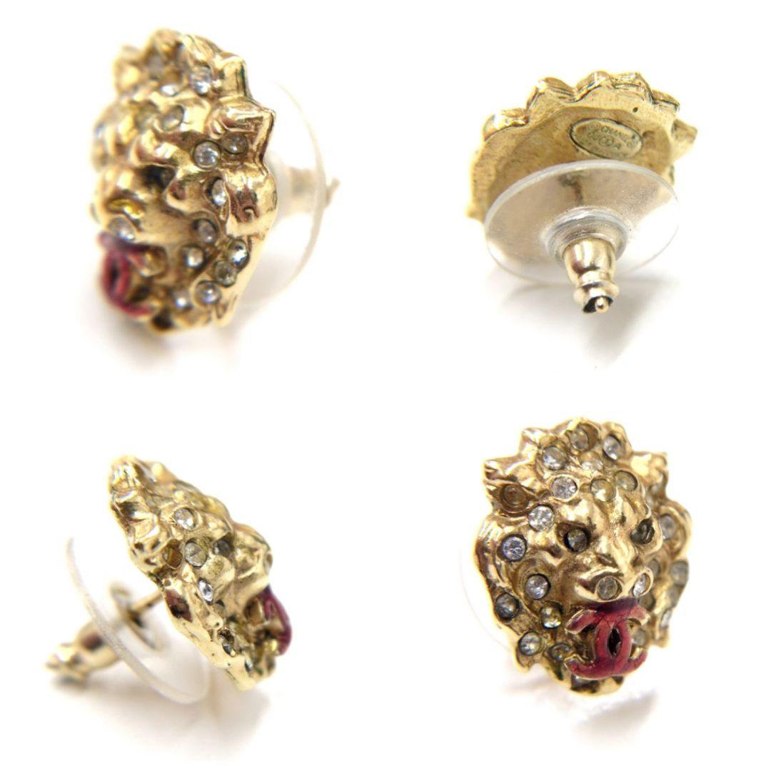 片耳　シャネル　ゴールド　ライオン　ココマーク　ラインストーン　ピアス　 05A