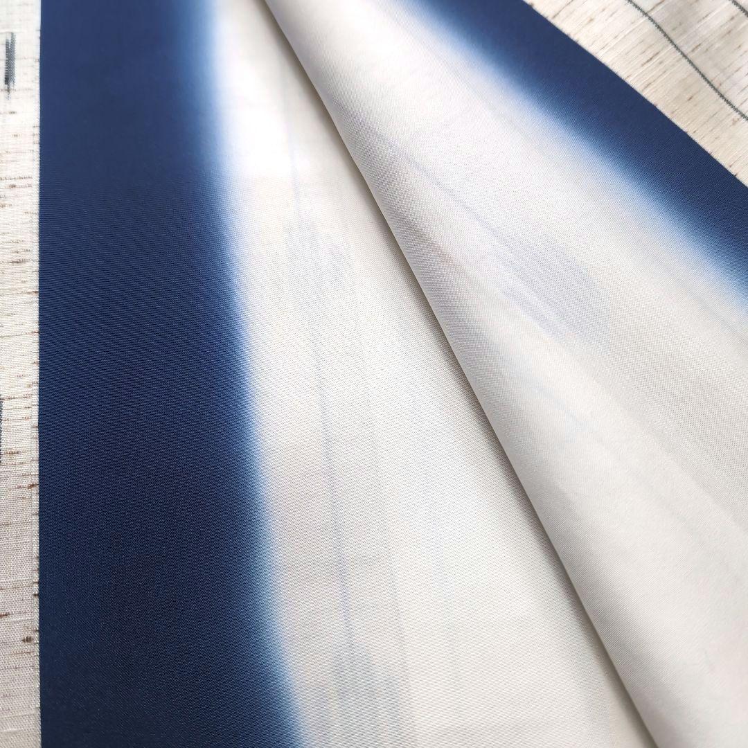 新品 未使用 正絹袷 本場 米沢紬 原始絹織布 千景 科布 白系