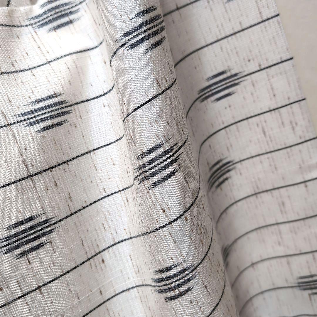 新品 未使用 正絹袷 本場 米沢紬 原始絹織布 千景 科布 白系