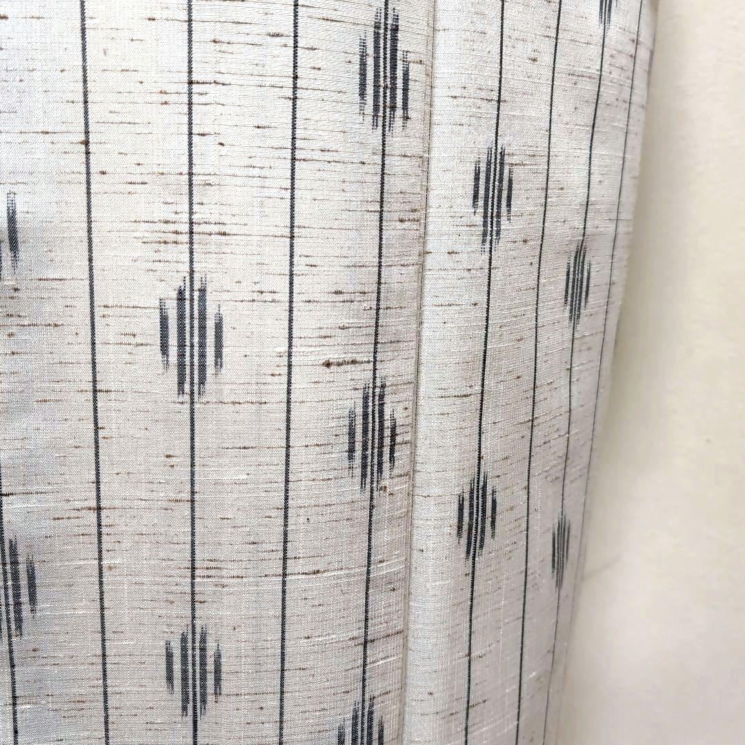 新品 未使用 正絹袷 本場 米沢紬 原始絹織布 千景 科布 白系