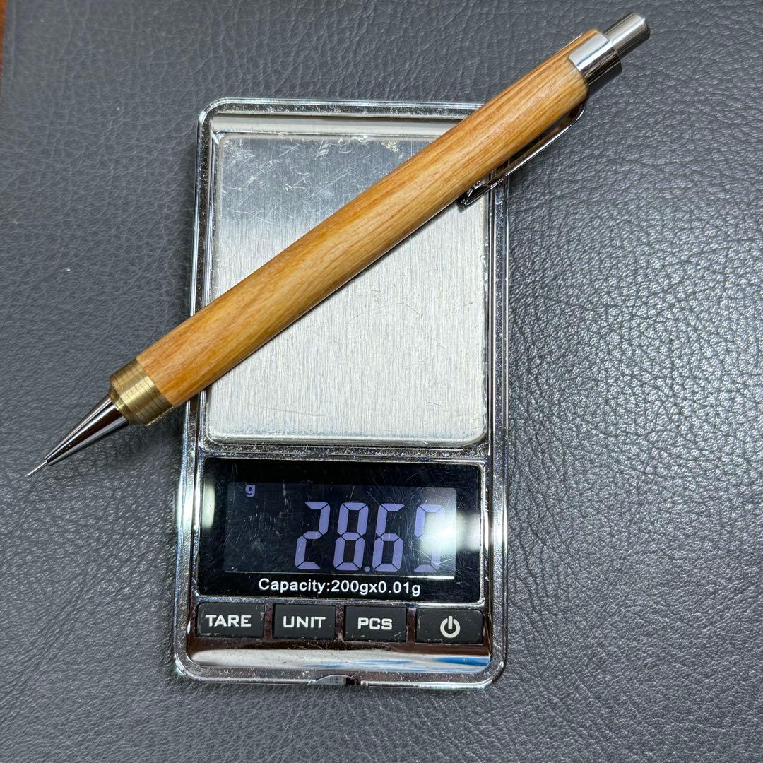 178肥松　木製シャーペン　ダブルR溝付き　ステンレス　根の部分から木取り