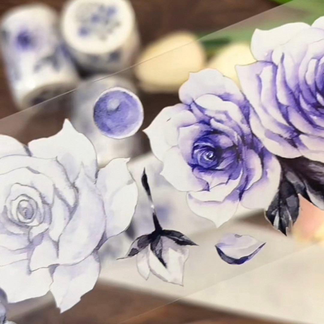 新品　凝夜紫シリーズ　PET亮面マスキングテープ　マステ　6m