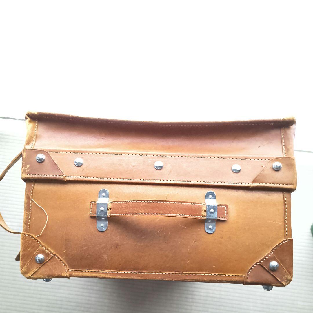 特大　トランク　ケース　アンティーク　ヴィンテージ　レトロ　昭和　本革　レザー