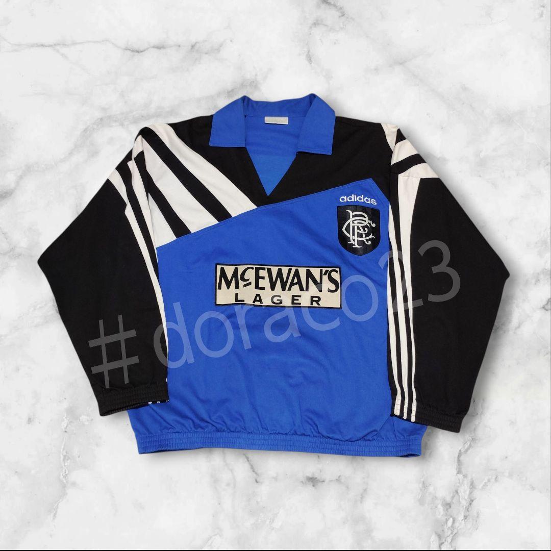 激レア‼️90s adidas レンジャーズ　ドリルトップジャージ L 青/黒