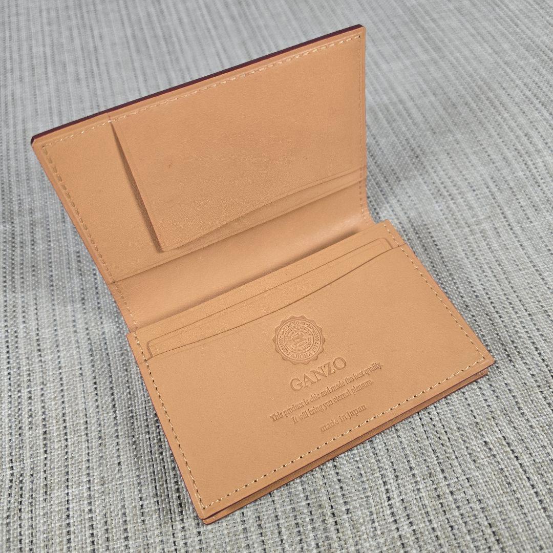 超美品　GANZO　CORDOVAN 　コードバン　 通しマチ　名刺入れ