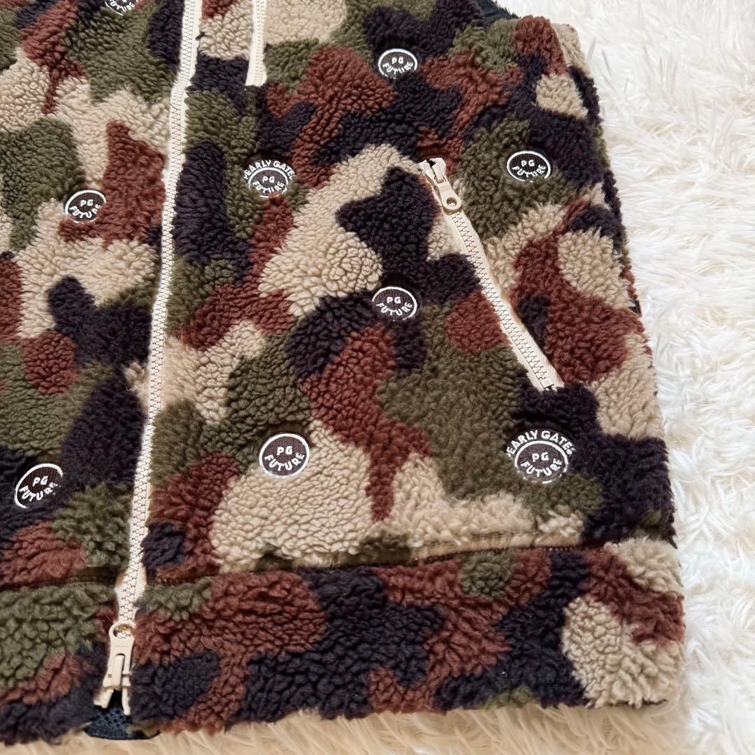 lucky_h67様美品 パーリーゲイツ カモフラ ボアジップアップベスト 近年