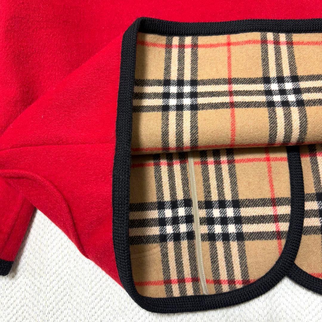 専用　BURBERRY バーバリー カシミヤ ウール ノバチェック コート 赤