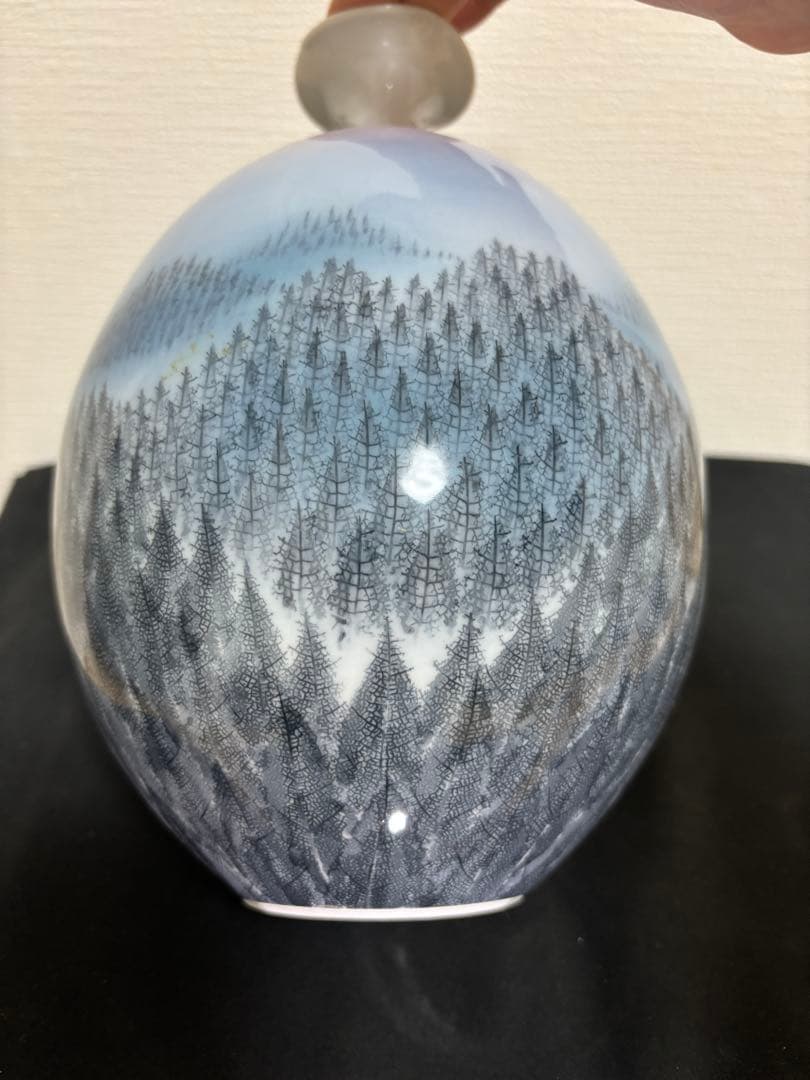 藤井朱明 壺 飾り壺 花器 日展人気作家 有田焼 朝日花瓶