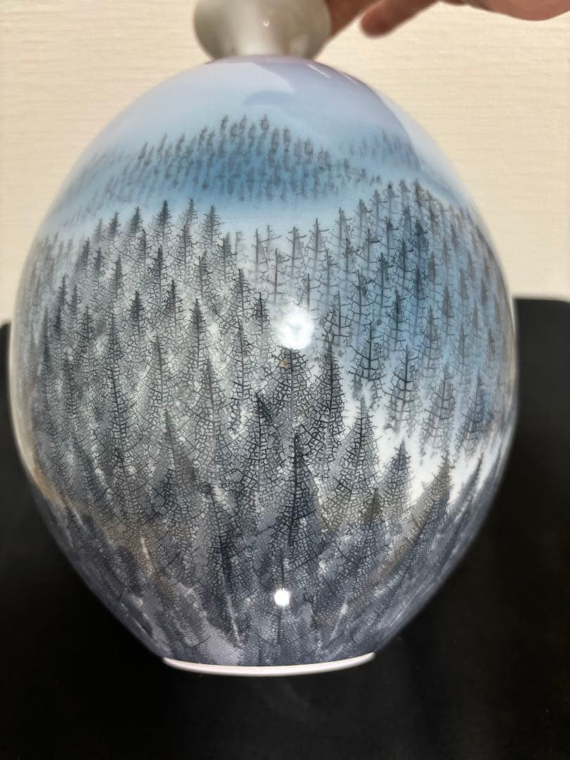 藤井朱明 壺 飾り壺 花器 日展人気作家 有田焼 朝日花瓶