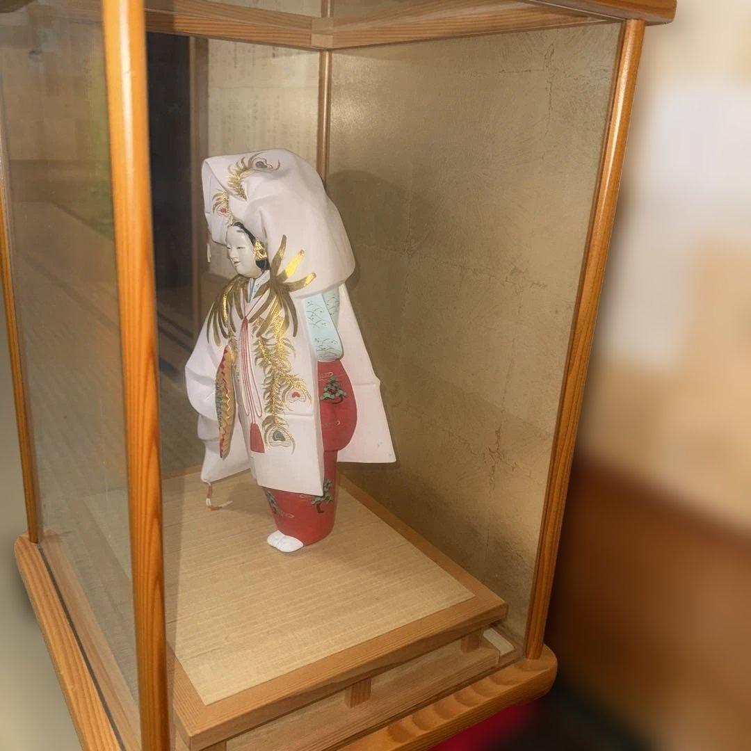 レア 博多人形 御所人形 金色羽根飾り