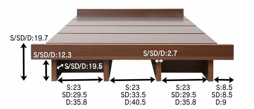 シングルベッドフレーム ロータイプ 木製