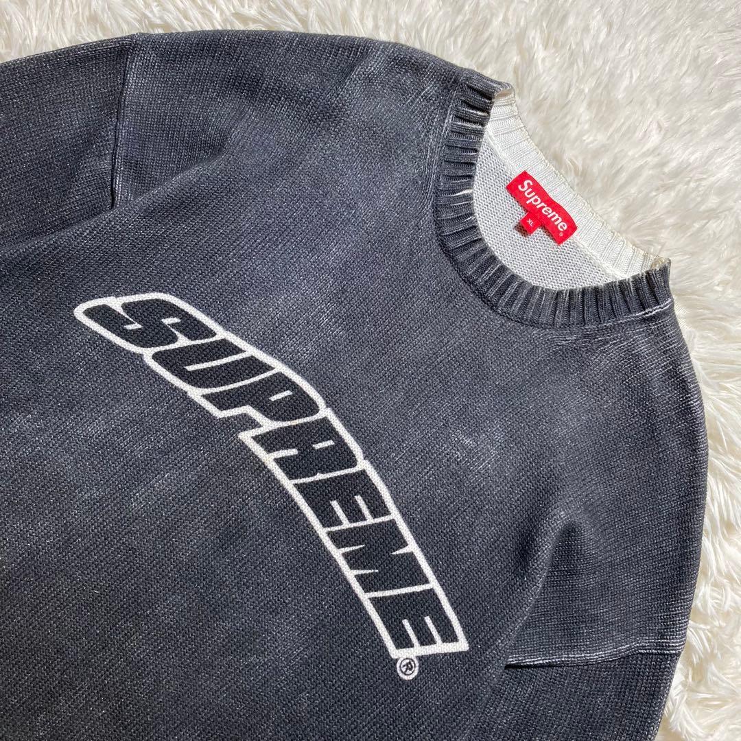 トップス Supreme Printed Washed Sweater Black XL