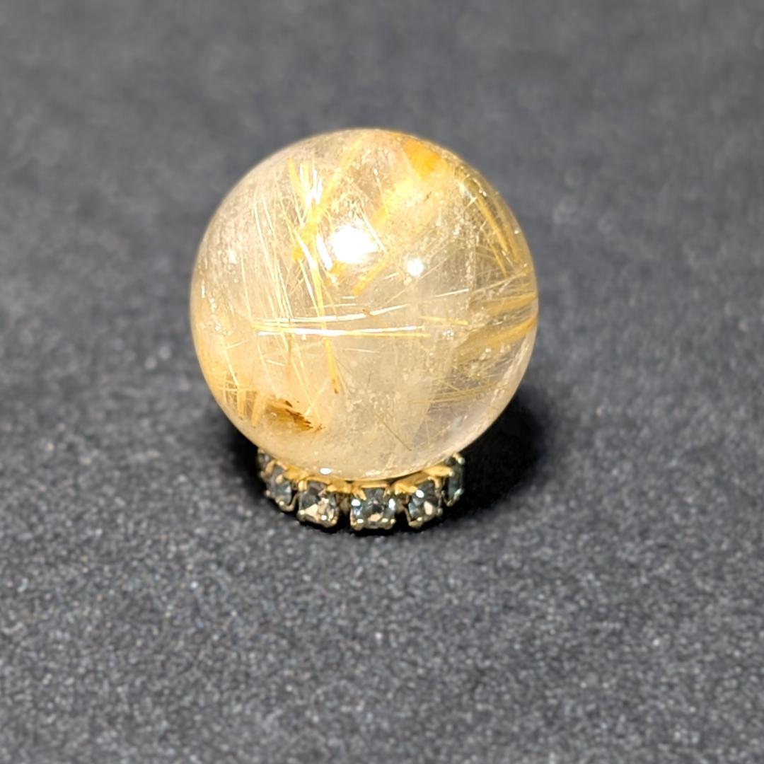 有馬英次　ゴールド タイチンルチル 13ミリ 1粒売り 貫通穴あり