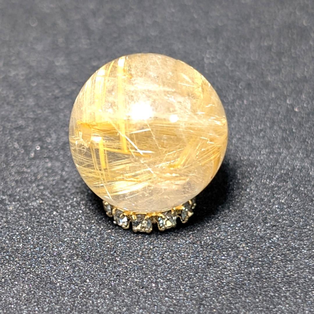 有馬英次　ゴールド タイチンルチル 13ミリ 1粒売り 貫通穴あり