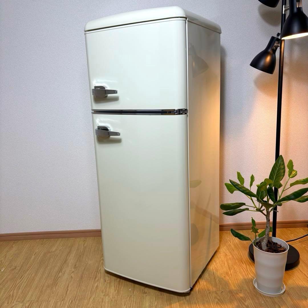 2021年製 冷蔵庫 一人暮らし 単身用 小型 3ヶ月保証 送料無料 レトロ家電