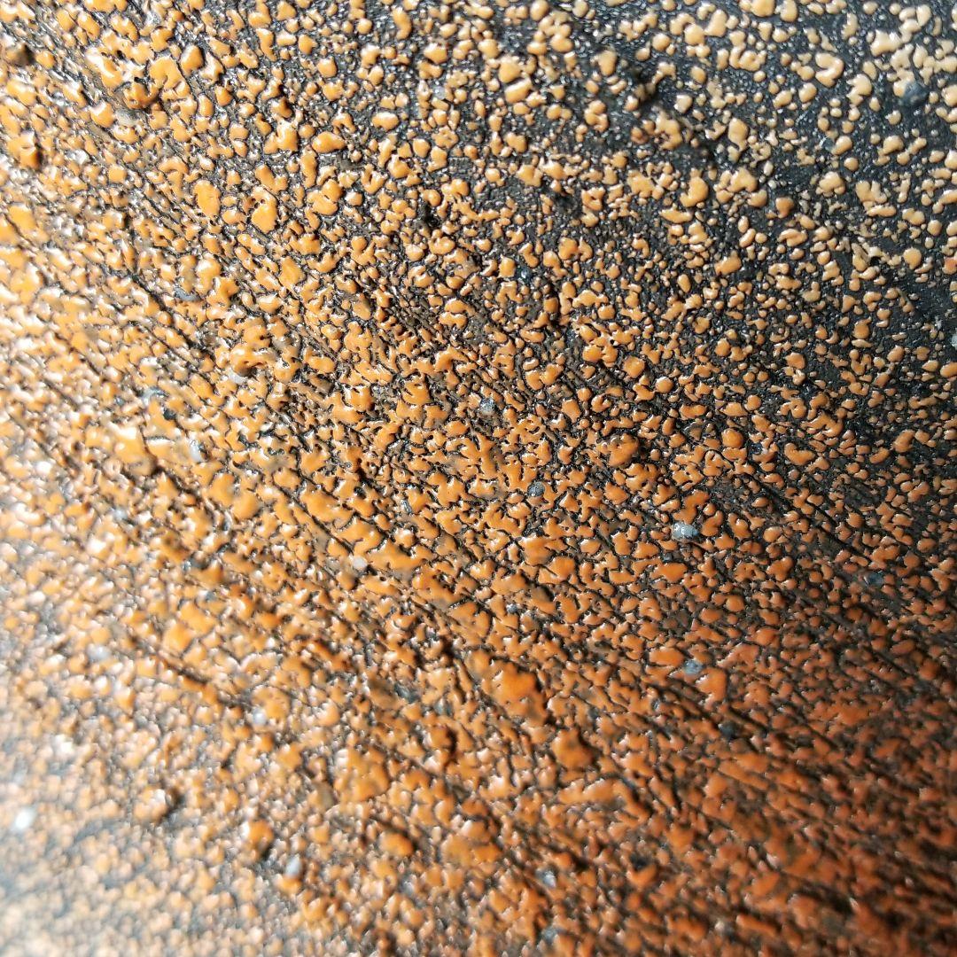 信楽焼傘立て  朱ちらし 高さ４８cm