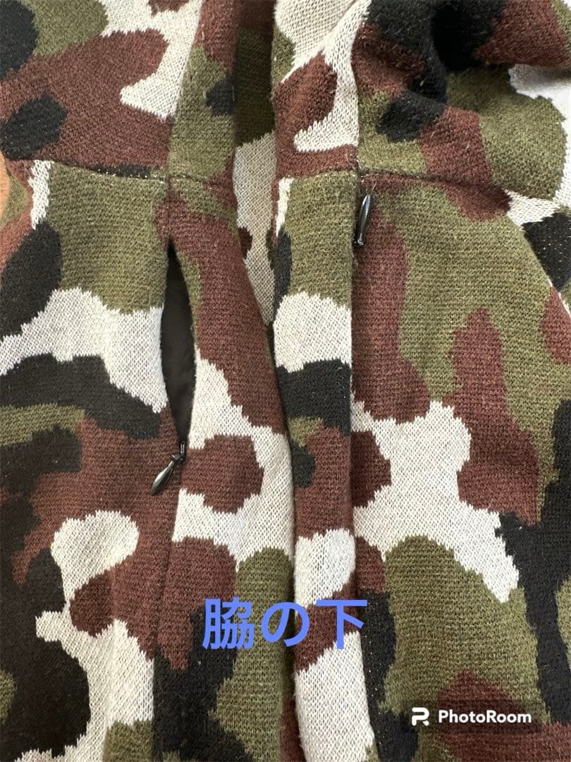 パーリーゲイツ カモフラ迷彩柄ワッペン防寒防風メンズ６LL