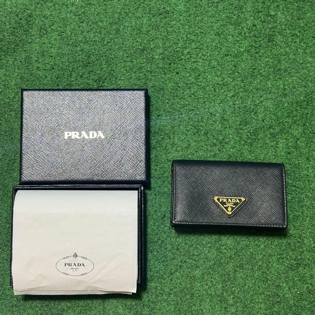 PRADA ブラックレザー 名刺入れ 箱付き