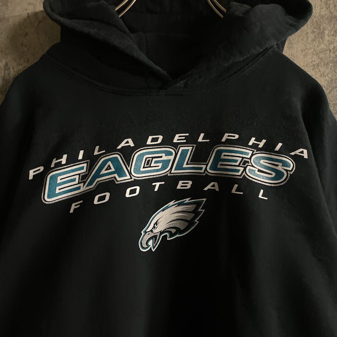 NFL EAGLES 3段ロゴプリントパーカー ×ヴィンテージ バイカラーベスト