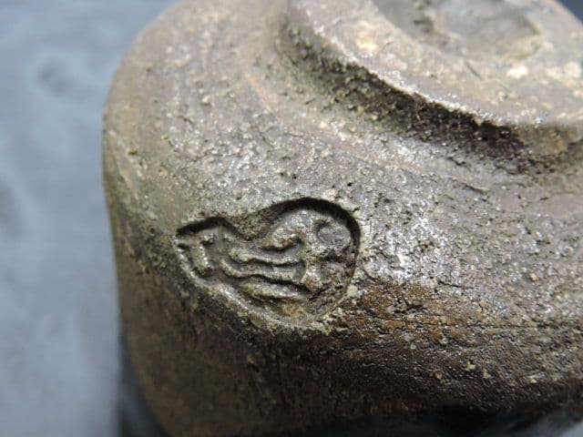 道八作　黒筒茶碗　保存箱有　M１３１２