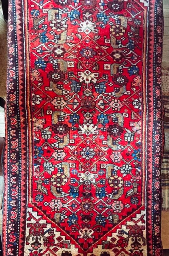 155×82〜90 アフガニスタン バルーチ族 手織りヴィンテージラグ 花と鳥