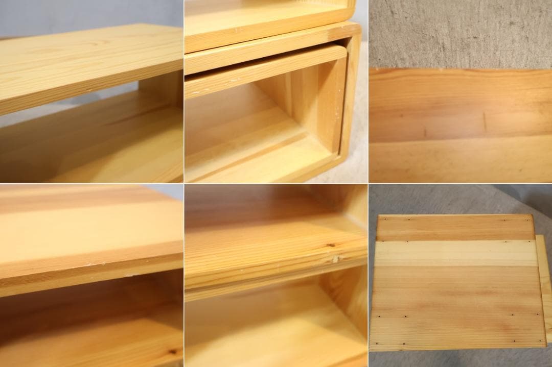 木製収納BOX 4点セット 収納ラック セパレート パイン材 ナチュラル 箱