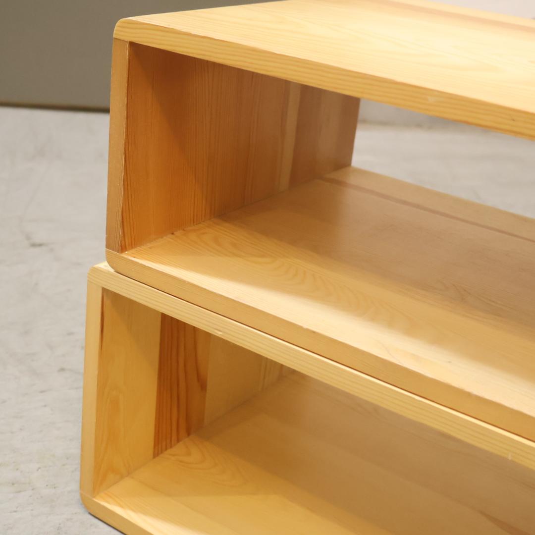 木製収納BOX 4点セット 収納ラック セパレート パイン材 ナチュラル 箱