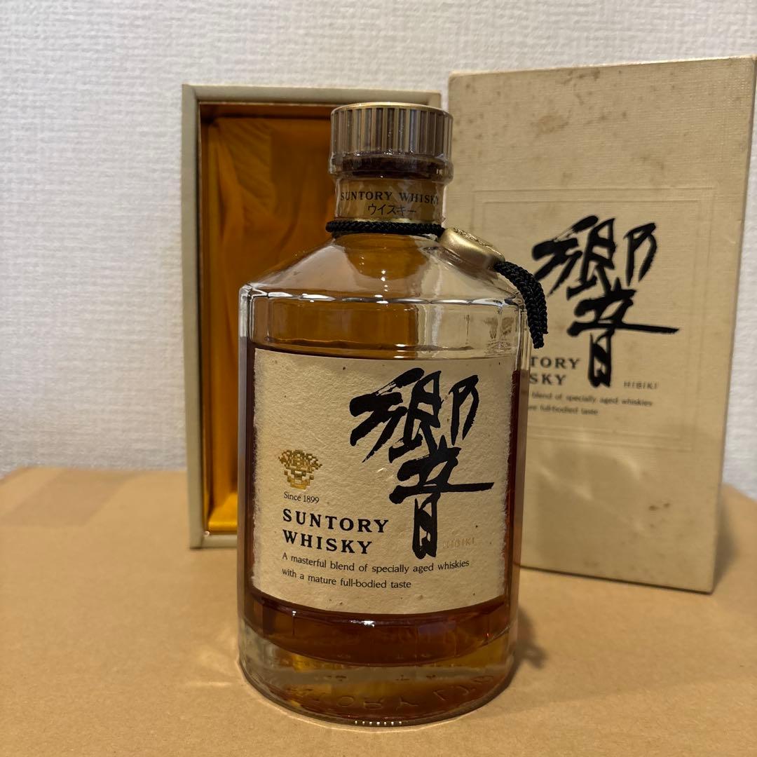 サントリーウイスキー響　裏ゴールドラベル　金キャップ　箱付　未開封（25）
