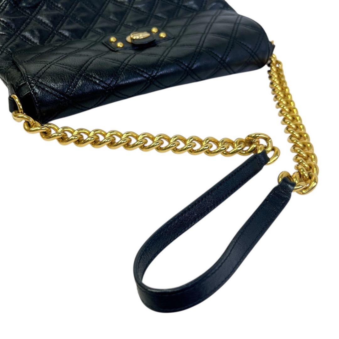 美品 MARC JACOBS ブラックキルティングショルダーバッグ