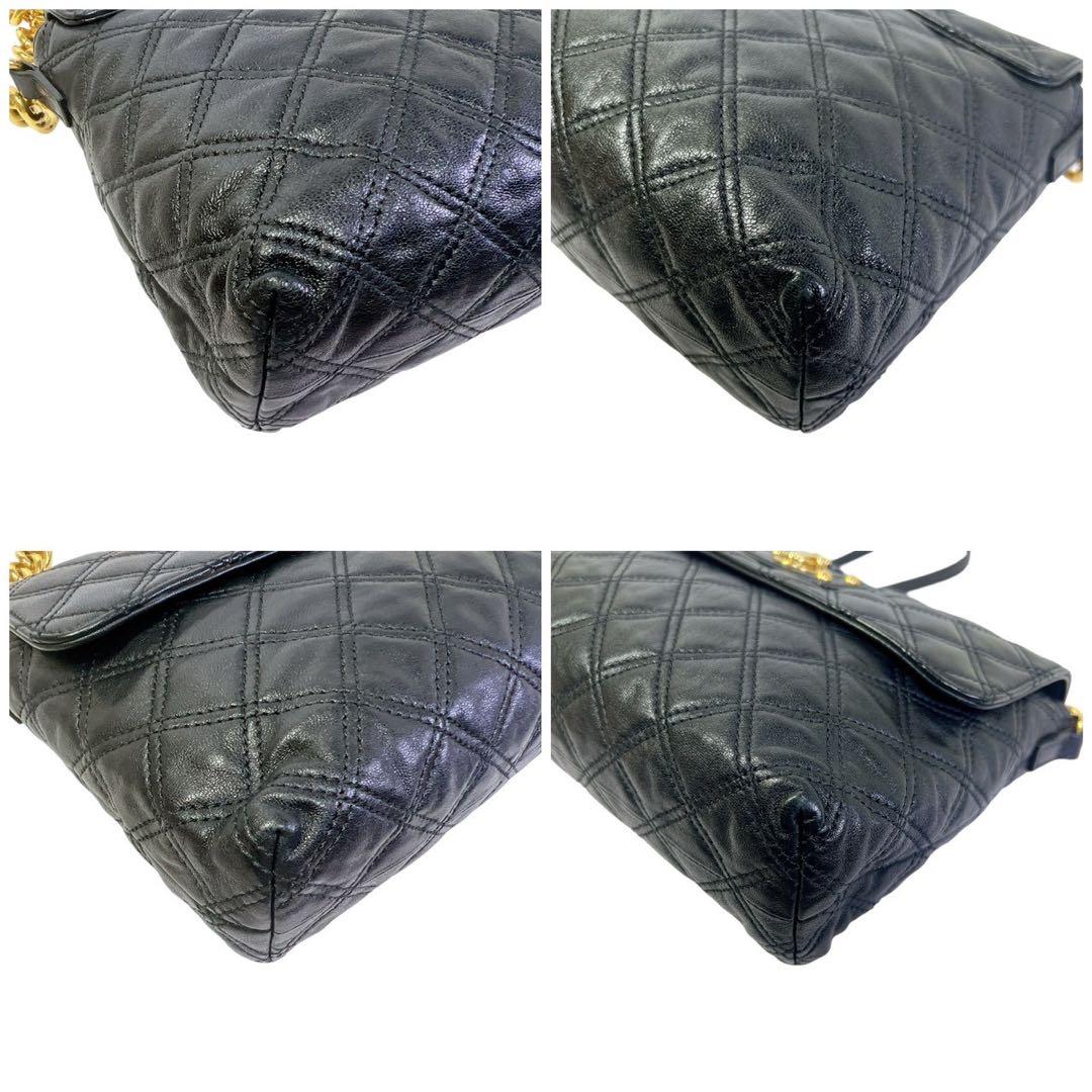 美品 MARC JACOBS ブラックキルティングショルダーバッグ