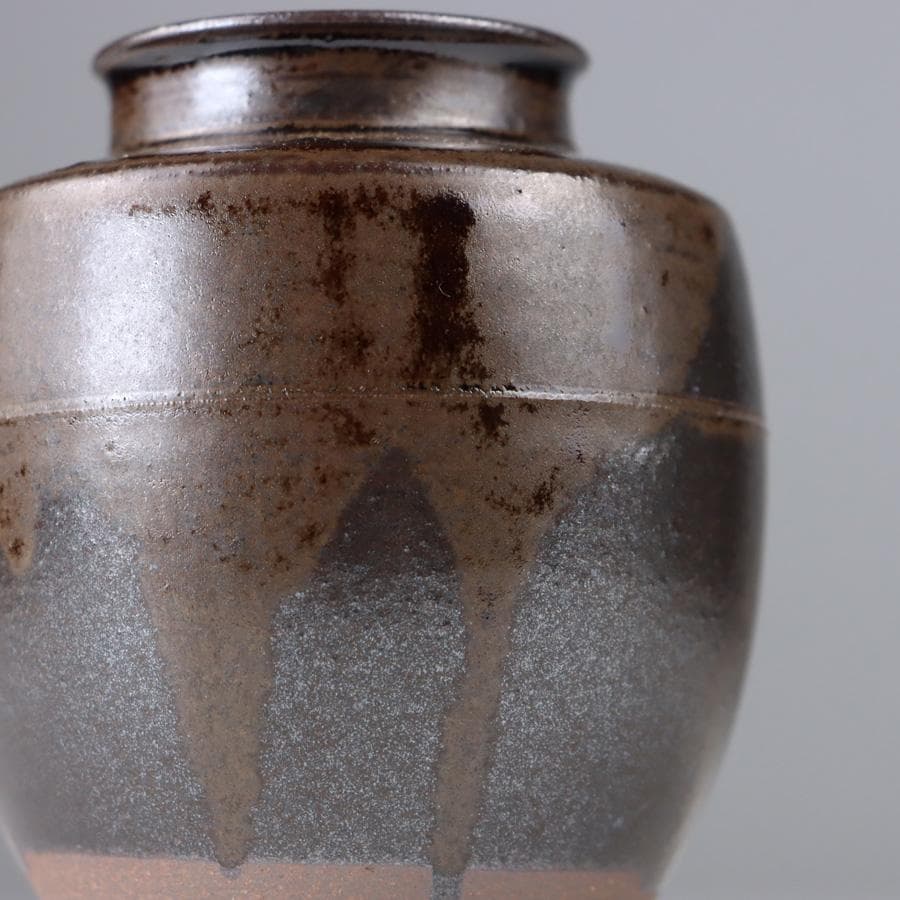 Y3338-1 茶道具 平安 笹田有祥造 模 初花肩衝茶入 共箱・仕覆　　よ