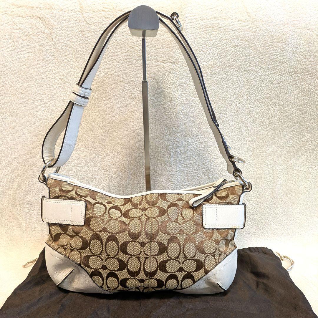 COACH Shoulder Bag Signature WHITE コーチ