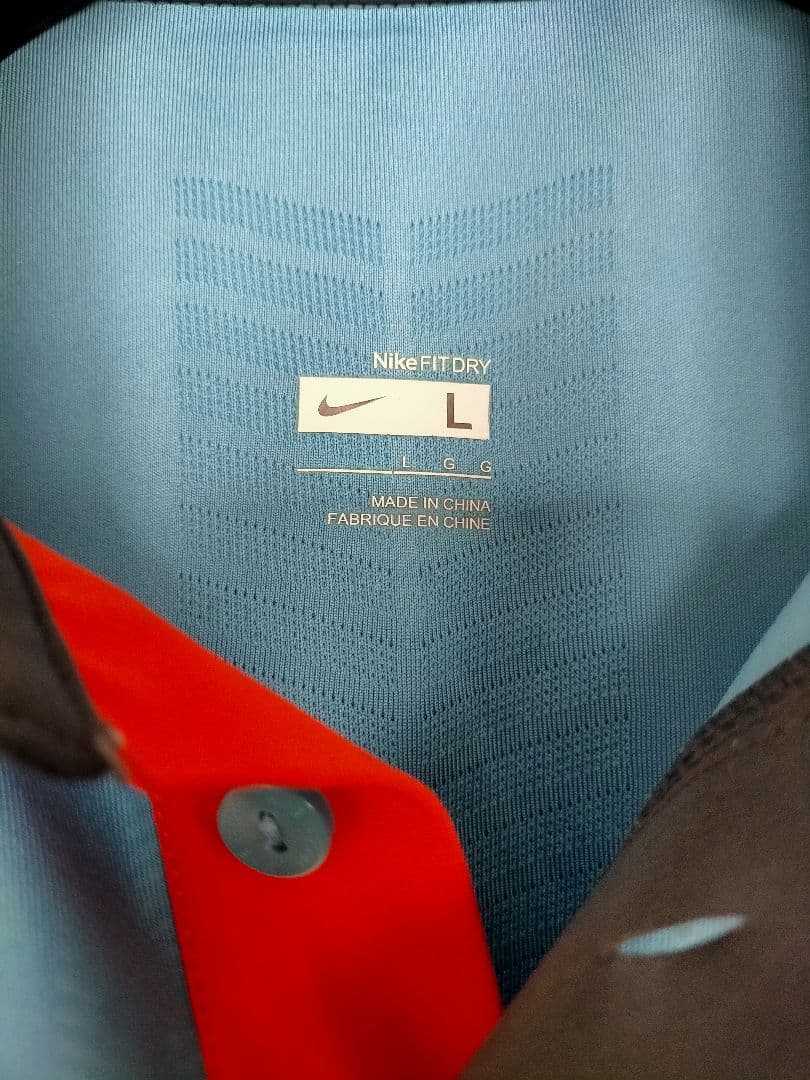 フェデラー　全仏優勝　Nike ポロシャツ Lサイズ 青