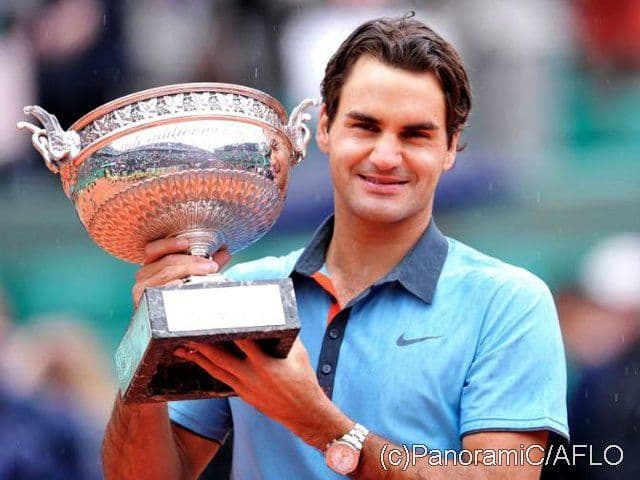 フェデラー　全仏優勝　Nike ポロシャツ Lサイズ 青