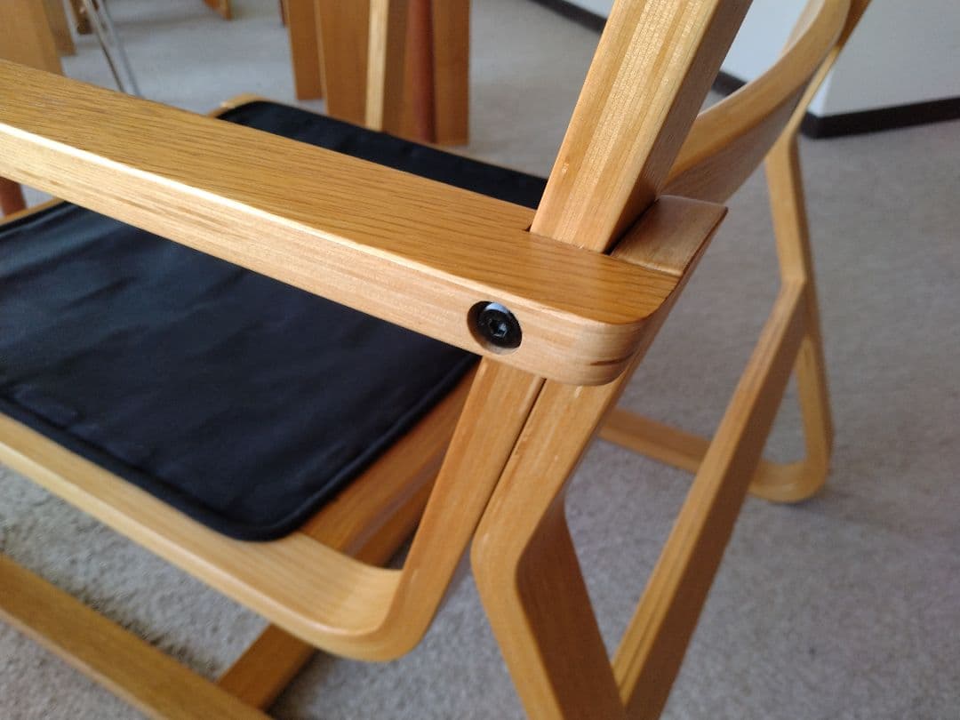 【良品】MUJI無印 ダイニングソファチェアオーク材/リビングでもつかえる茶②
