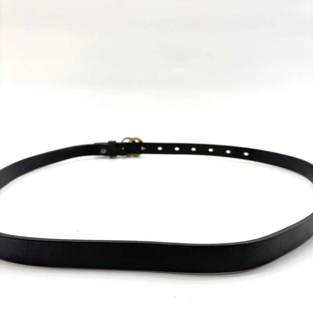 【極美品】GUCCI　ベルト　黒　GGマーモント　ゴールド　レザー　ロゴバックル
